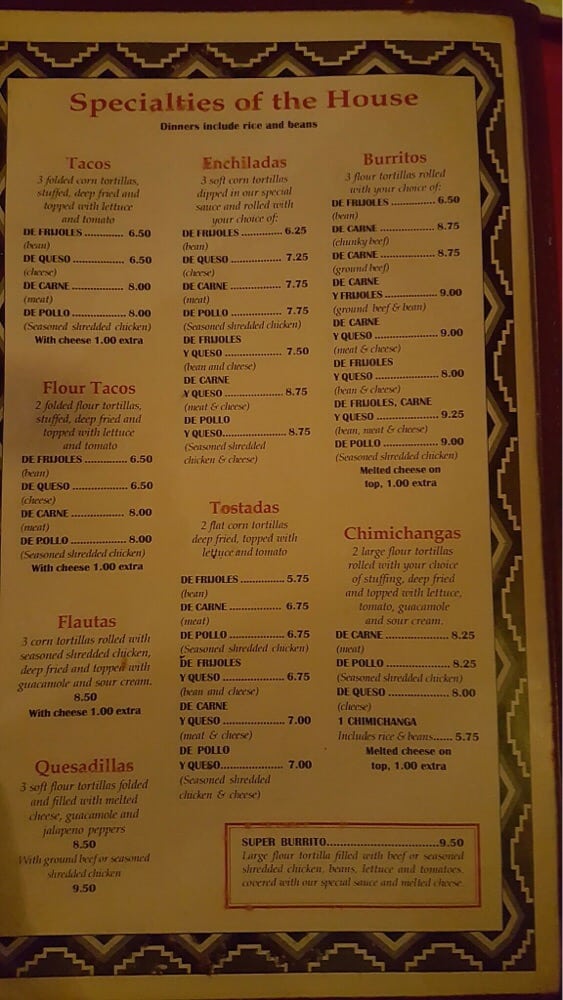 xochimilco restaurant menu