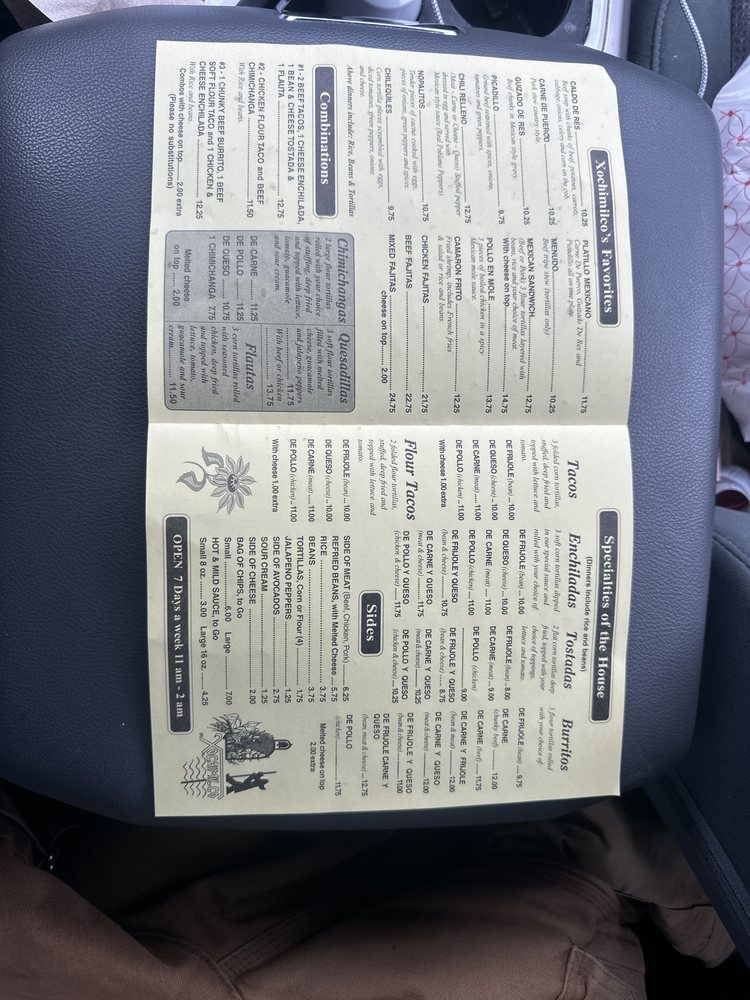 xochimilco restaurant menu